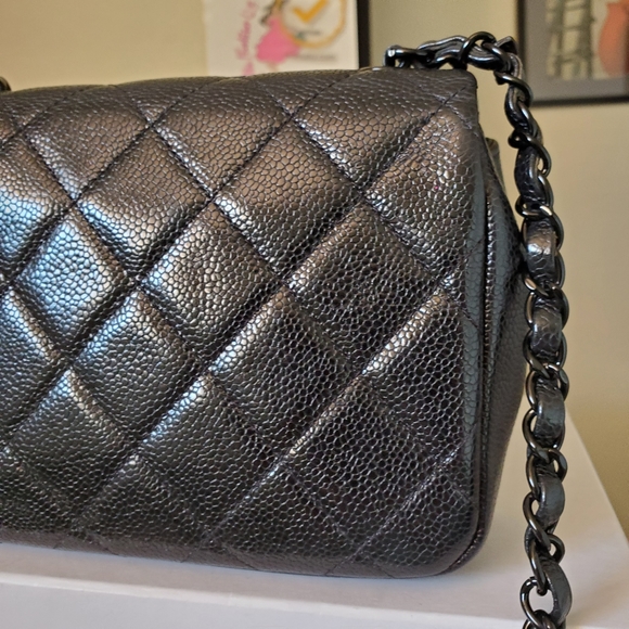 Chanel classic mini square black caviar incognito bag - Picture 15 of 15